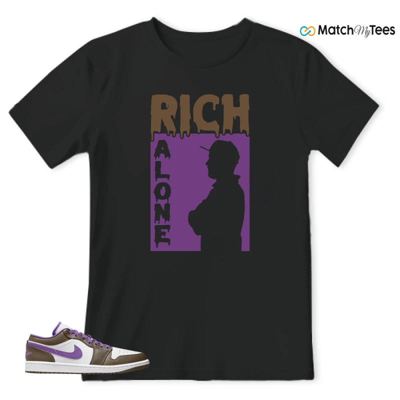 NIKE JORDAN 1 LOW PURPLE MOCHA SNEAKER Matching Tees t-shirt