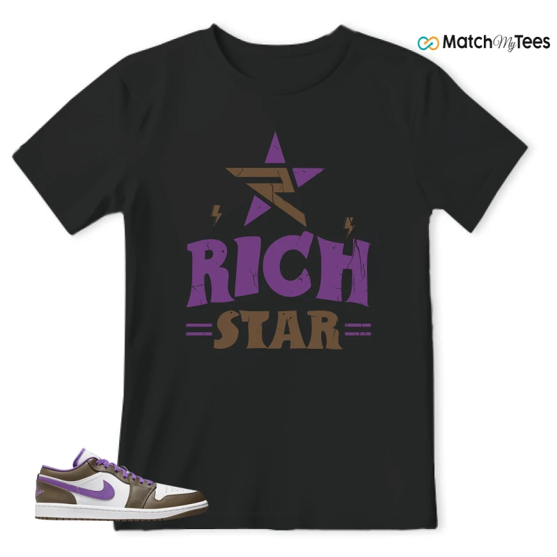 NIKE JORDAN 1 LOW PURPLE MOCHA SNEAKER Matching Tees t-shirt