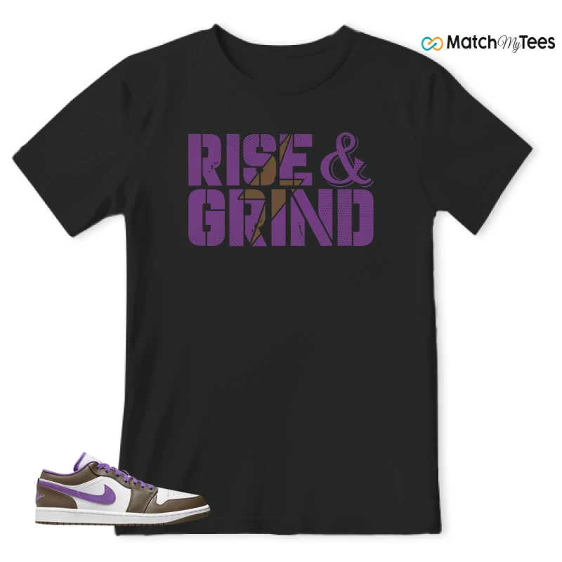 NIKE JORDAN 1 LOW PURPLE MOCHA SNEAKER Matching Tees t-shirt