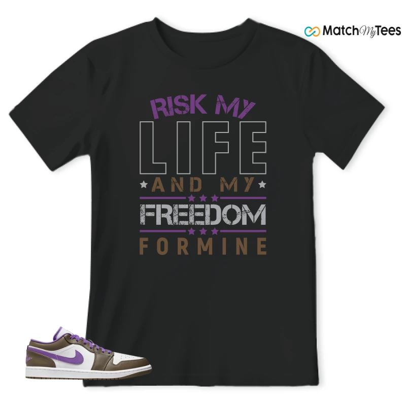 NIKE JORDAN 1 LOW PURPLE MOCHA SNEAKER Matching Tees t-shirt