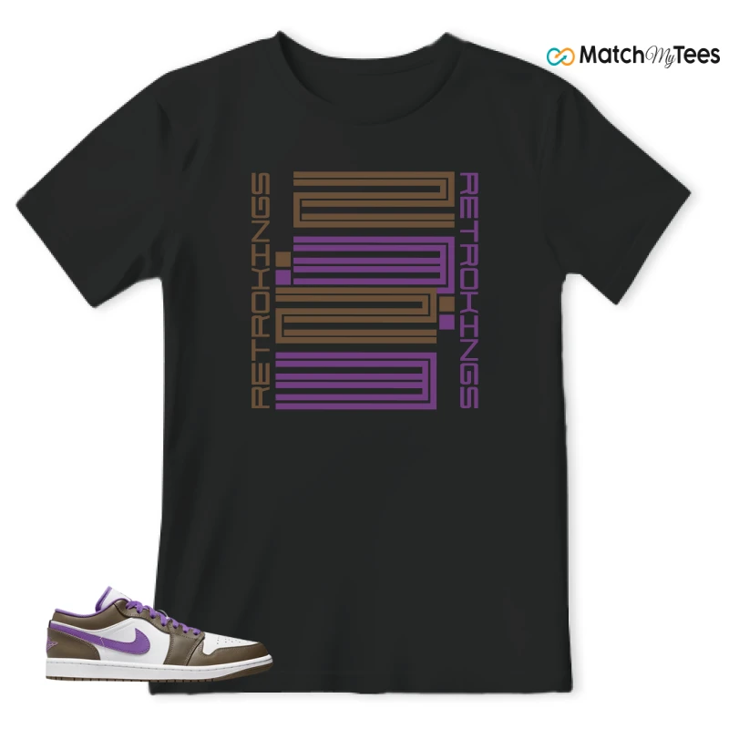 NIKE JORDAN 1 LOW PURPLE MOCHA SNEAKER Matching Tees t-shirt