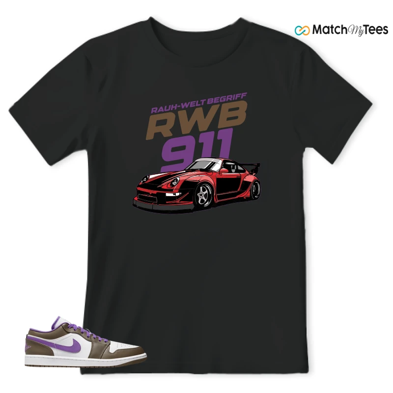 NIKE JORDAN 1 LOW PURPLE MOCHA SNEAKER Matching Tees t-shirt