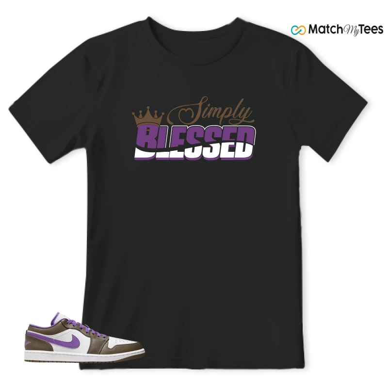 NIKE JORDAN 1 LOW PURPLE MOCHA SNEAKER Matching Tees t-shirt