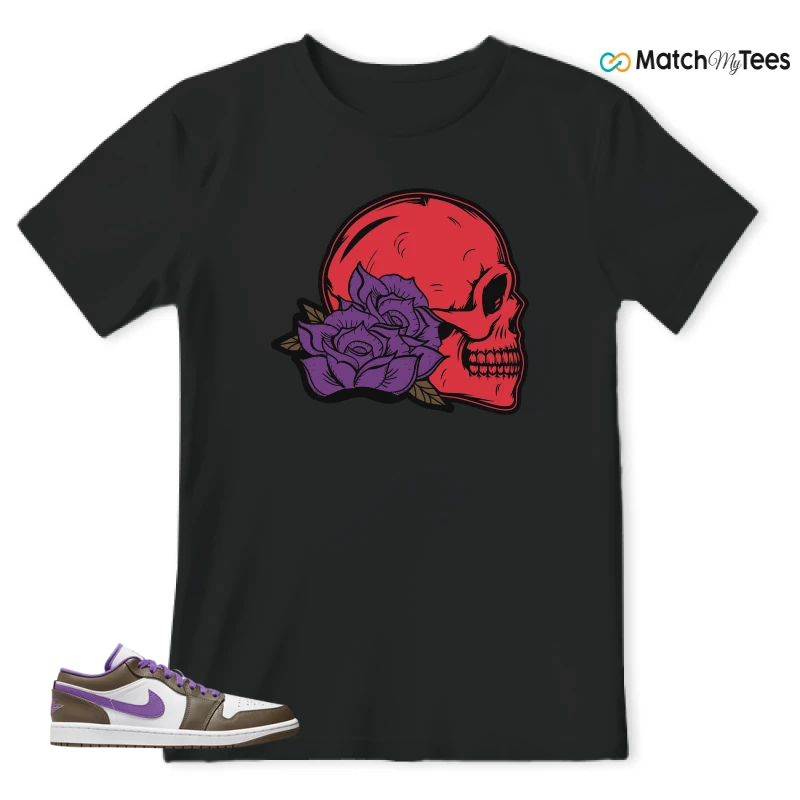 NIKE JORDAN 1 LOW PURPLE MOCHA SNEAKER Matching Tees t-shirt