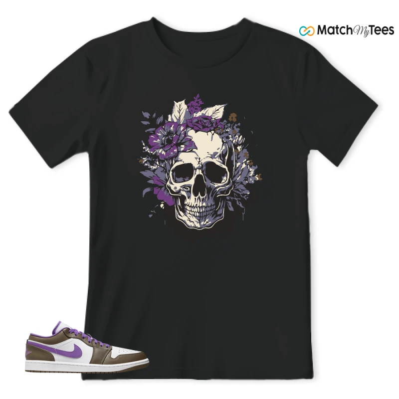 NIKE JORDAN 1 LOW PURPLE MOCHA SNEAKER Matching Tees t-shirt