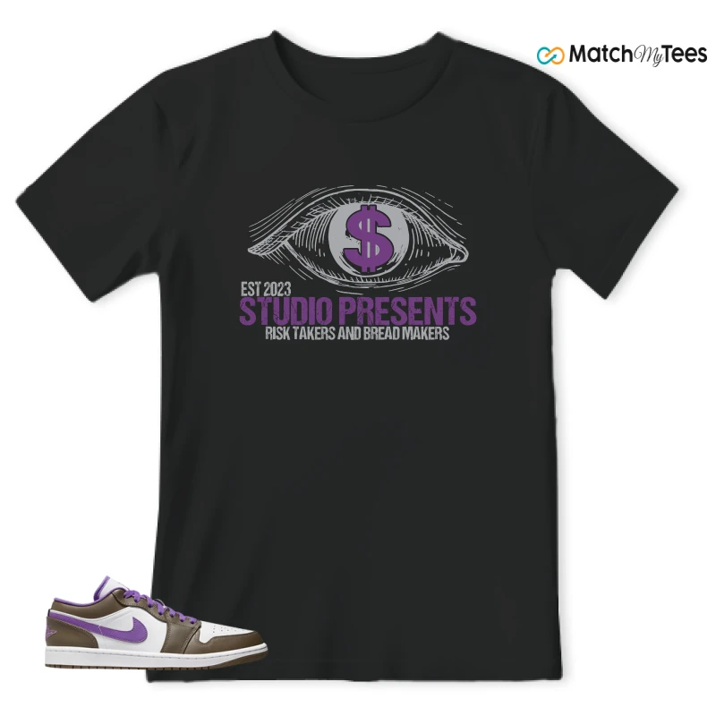 NIKE JORDAN 1 LOW PURPLE MOCHA SNEAKER Matching Tees t-shirt