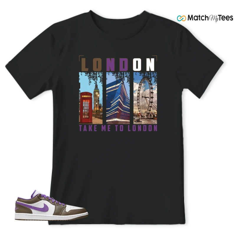 NIKE JORDAN 1 LOW PURPLE MOCHA SNEAKER Matching Tees t-shirt