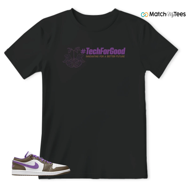 NIKE JORDAN 1 LOW PURPLE MOCHA SNEAKER Matching Tees t-shirt