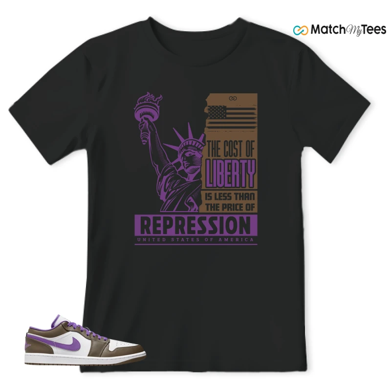NIKE JORDAN 1 LOW PURPLE MOCHA SNEAKER Matching Tees t-shirt