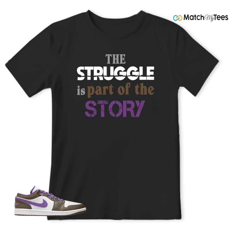 NIKE JORDAN 1 LOW PURPLE MOCHA SNEAKER Matching Tees t-shirt