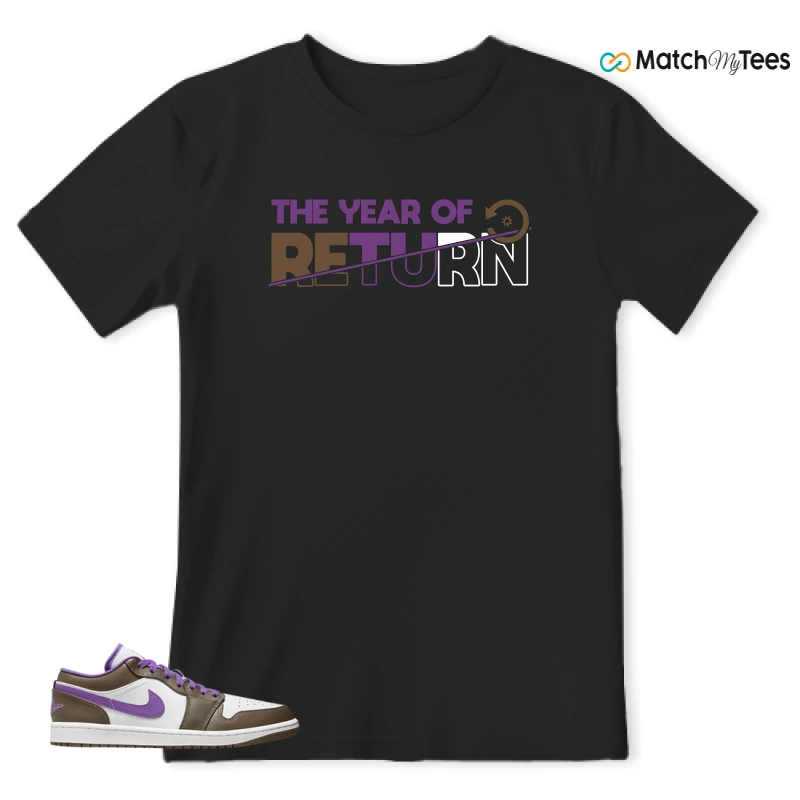 NIKE JORDAN 1 LOW PURPLE MOCHA SNEAKER Matching Tees t-shirt