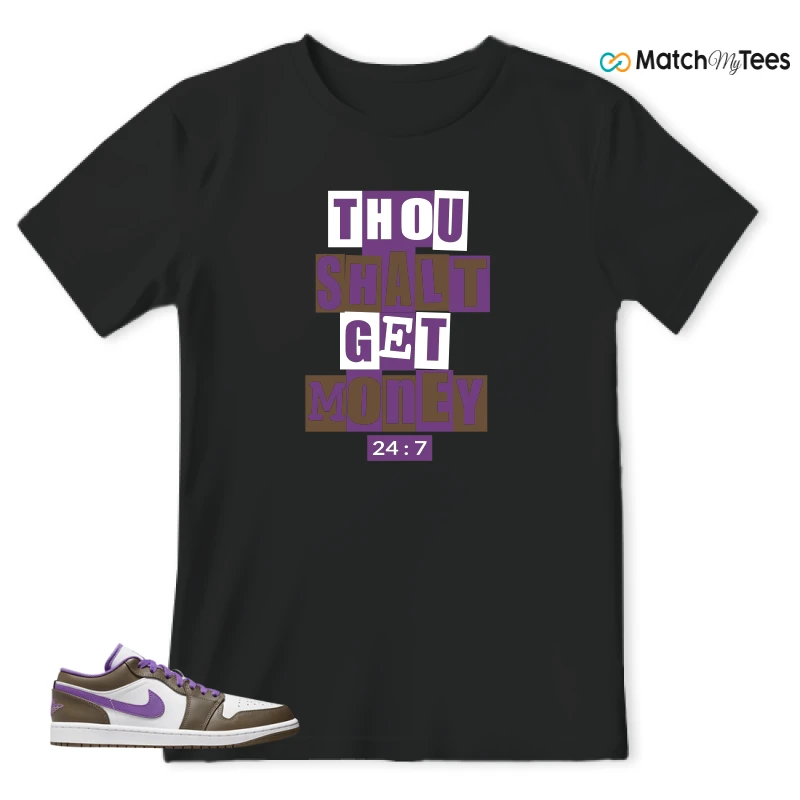 NIKE JORDAN 1 LOW PURPLE MOCHA SNEAKER Matching Tees t-shirt