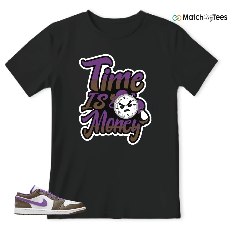 NIKE JORDAN 1 LOW PURPLE MOCHA SNEAKER Matching Tees t-shirt
