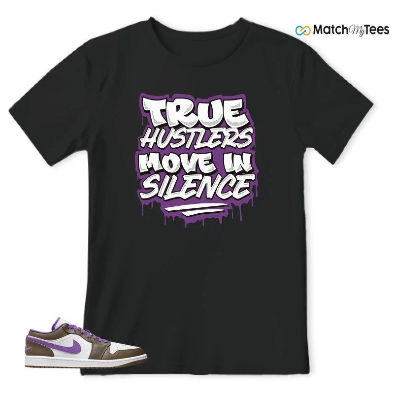 NIKE JORDAN 1 LOW PURPLE MOCHA SNEAKER Matching Tees t-shirt