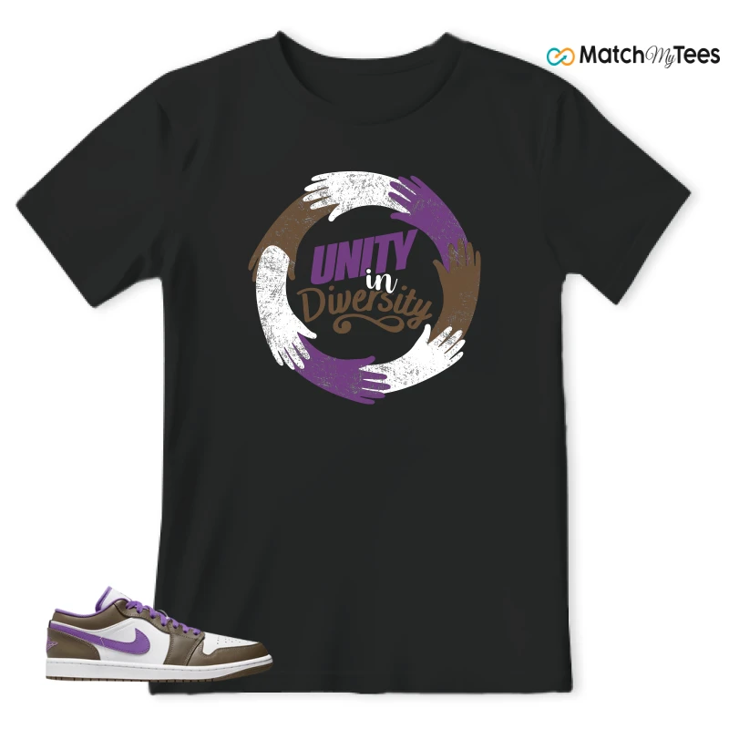 NIKE JORDAN 1 LOW PURPLE MOCHA SNEAKER Matching Tees t-shirt
