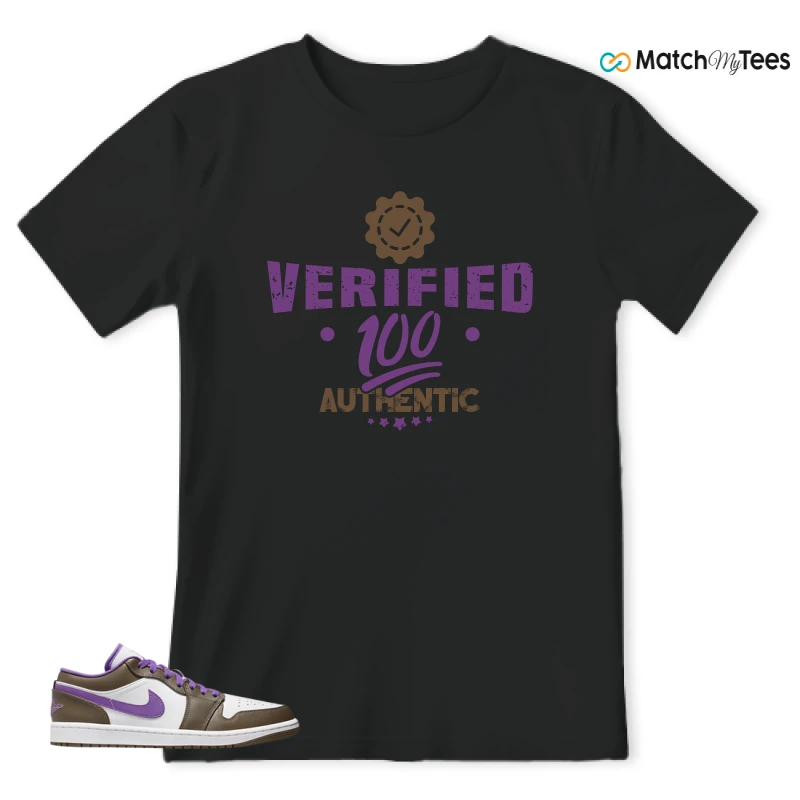 NIKE JORDAN 1 LOW PURPLE MOCHA SNEAKER Matching Tees t-shirt