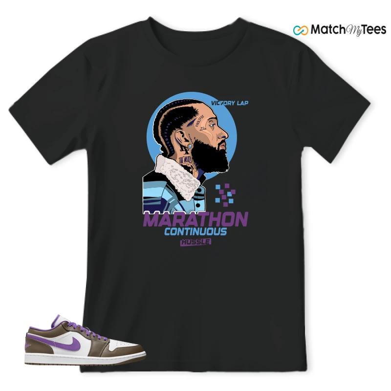 NIKE JORDAN 1 LOW PURPLE MOCHA SNEAKER Matching Tees t-shirt