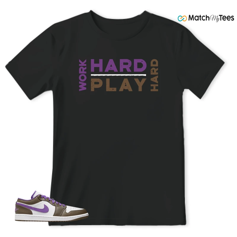 NIKE JORDAN 1 LOW PURPLE MOCHA SNEAKER Matching Tees t-shirt