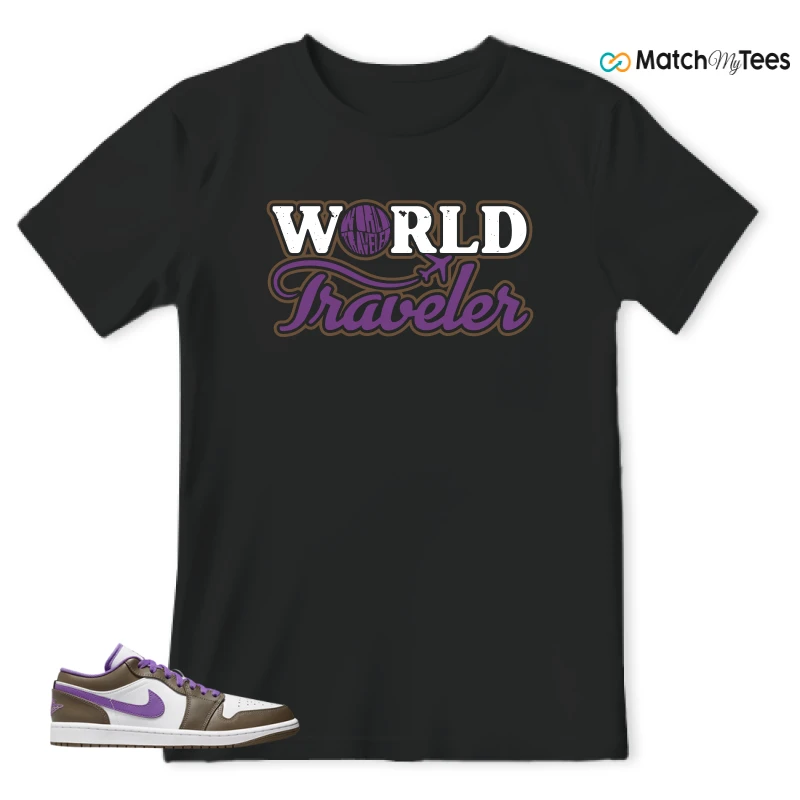 NIKE JORDAN 1 LOW PURPLE MOCHA SNEAKER Matching Tees t-shirt