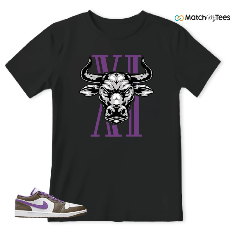 NIKE JORDAN 1 LOW PURPLE MOCHA SNEAKER Matching Tees t-shirt