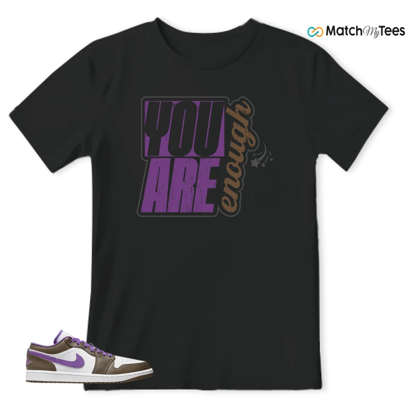NIKE JORDAN 1 LOW PURPLE MOCHA SNEAKER Matching Tees t-shirt