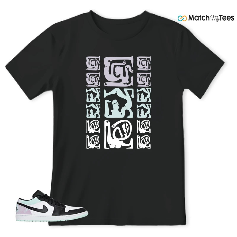 NIKE JORDAN 1 LOW TIE-DYE SNEAKER Matching Tees t-shirt