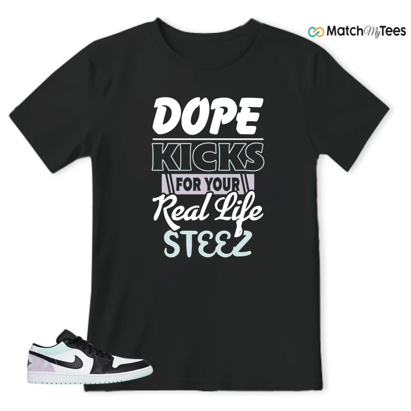 NIKE JORDAN 1 LOW TIE-DYE SNEAKER Matching Tees t-shirt