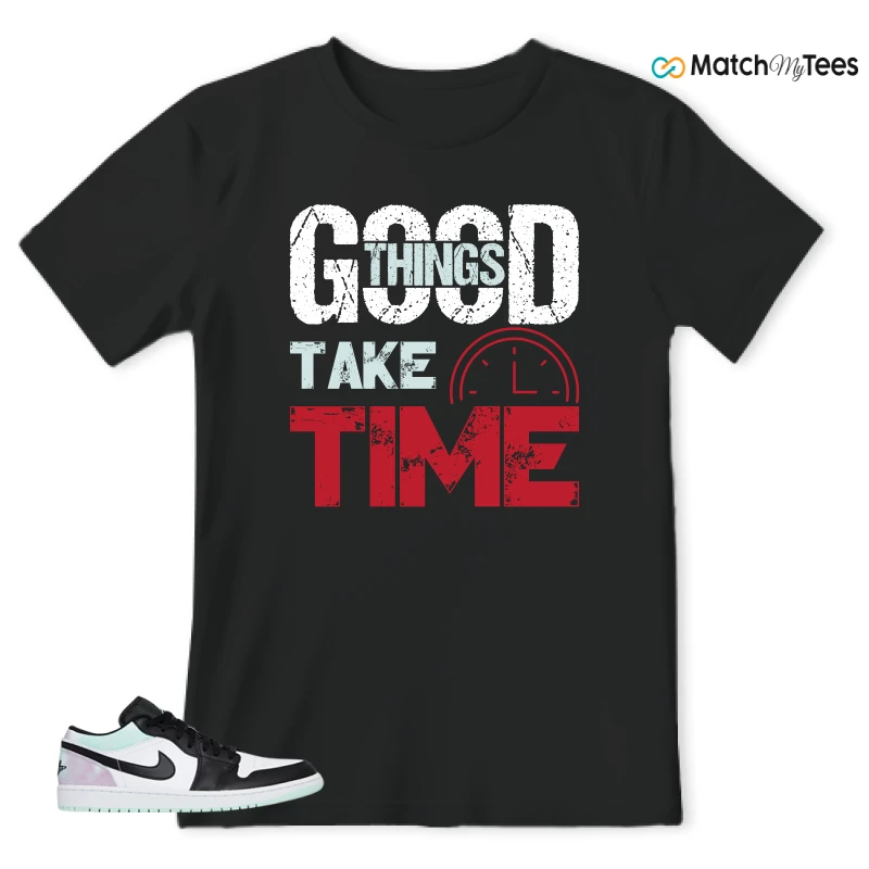 NIKE JORDAN 1 LOW TIE-DYE SNEAKER Matching Tees t-shirt