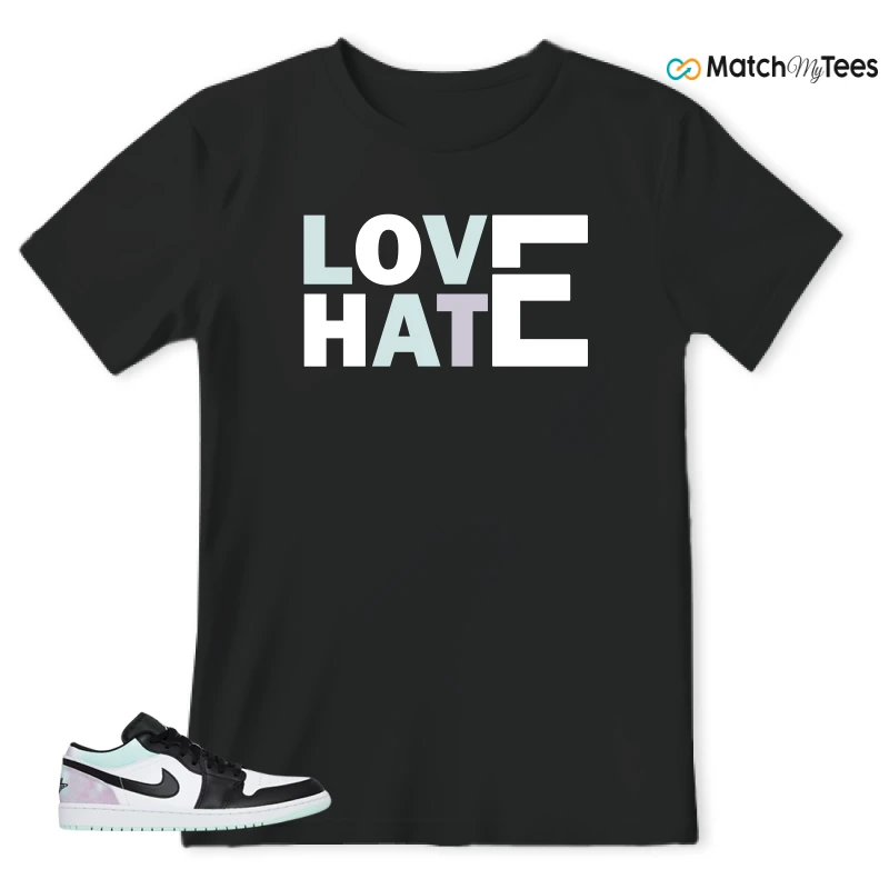 Love Hate Black matching T-shirt T-shirt