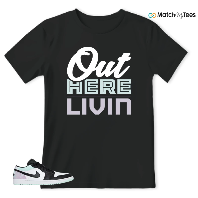 NIKE JORDAN 1 LOW TIE-DYE SNEAKER Matching Tees t-shirt