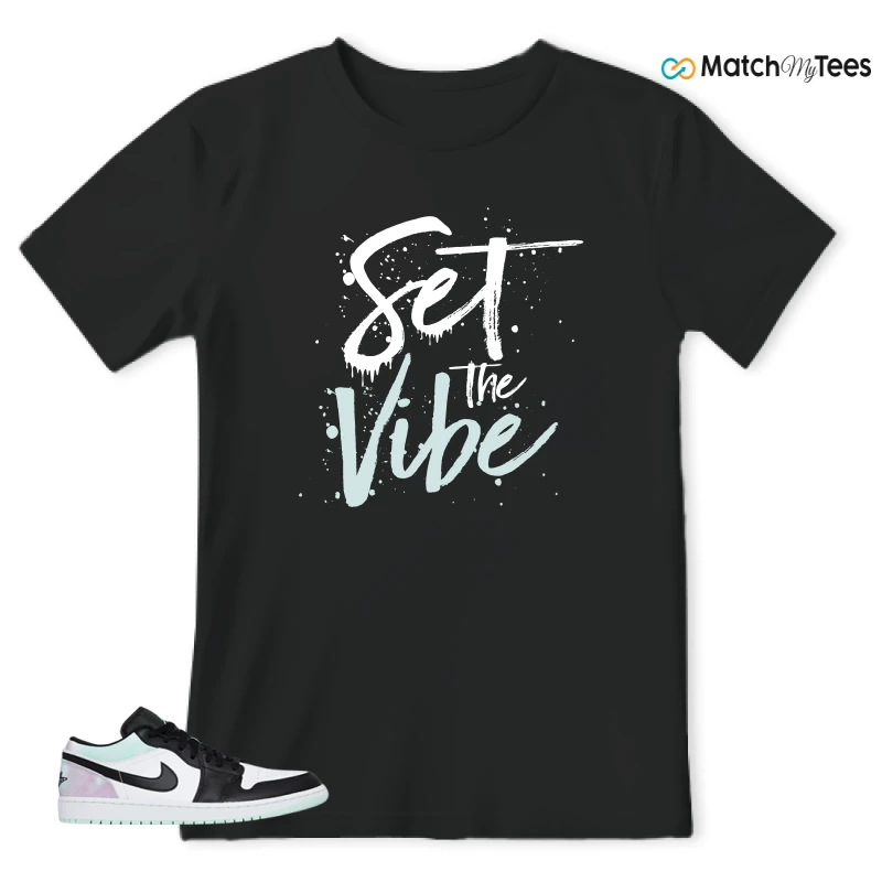 SET THE VIBE Black matching T-shirt T-shirt