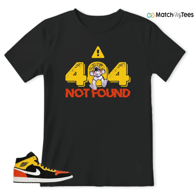 NIKE JORDAN 1 MID BLACK AMARILLO ORANGE SNEAKER Matching Tees t-shirt