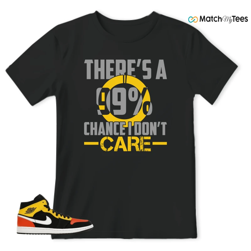 NIKE JORDAN 1 MID BLACK AMARILLO ORANGE SNEAKER Matching Tees t-shirt