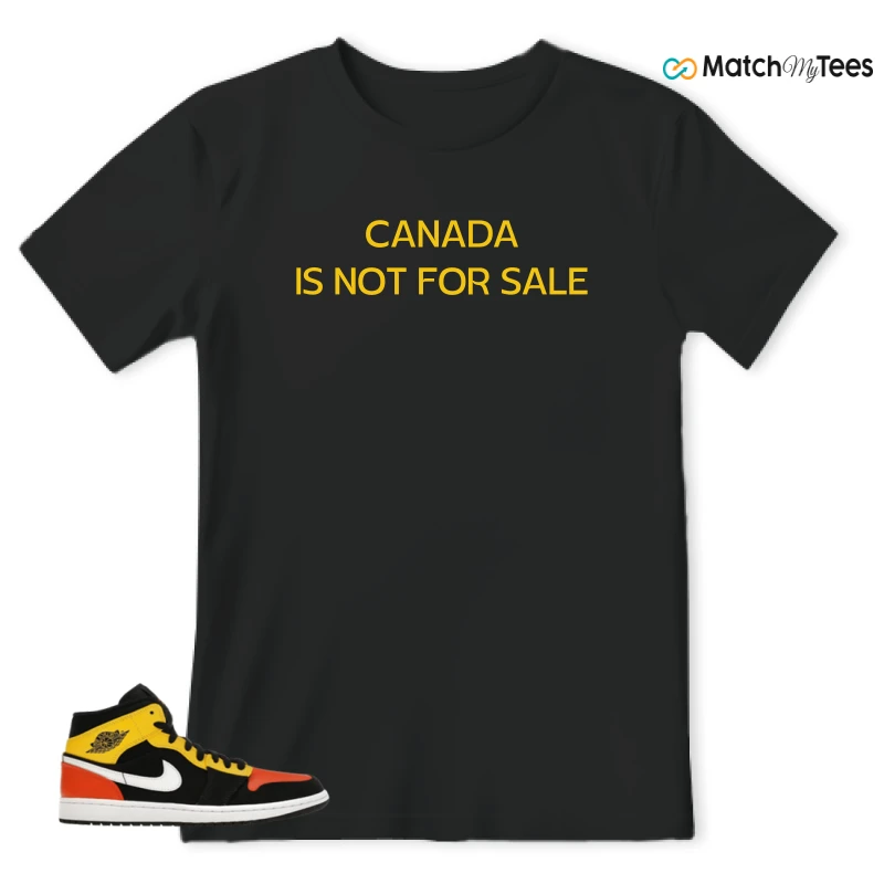 NIKE JORDAN 1 MID BLACK AMARILLO ORANGE SNEAKER Matching Tees t-shirt