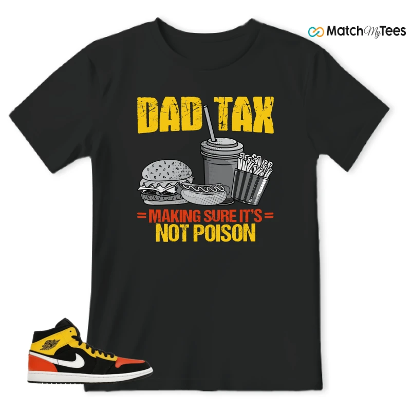 NIKE JORDAN 1 MID BLACK AMARILLO ORANGE SNEAKER Matching Tees t-shirt