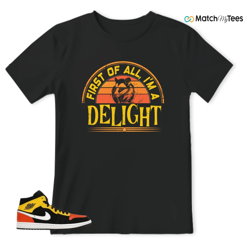 NIKE JORDAN 1 MID BLACK AMARILLO ORANGE SNEAKER Matching Tees t-shirt