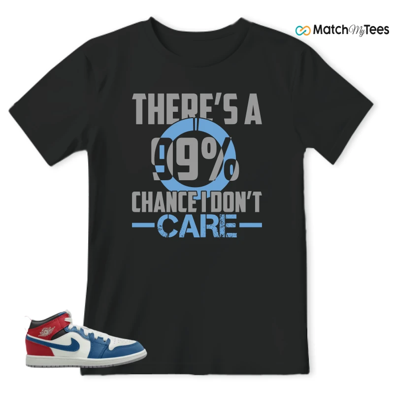 NIKE JORDAN 1 MID TRUE BLUE VARSITY RED (PS) SNEAKER Matching Tees t-shirt