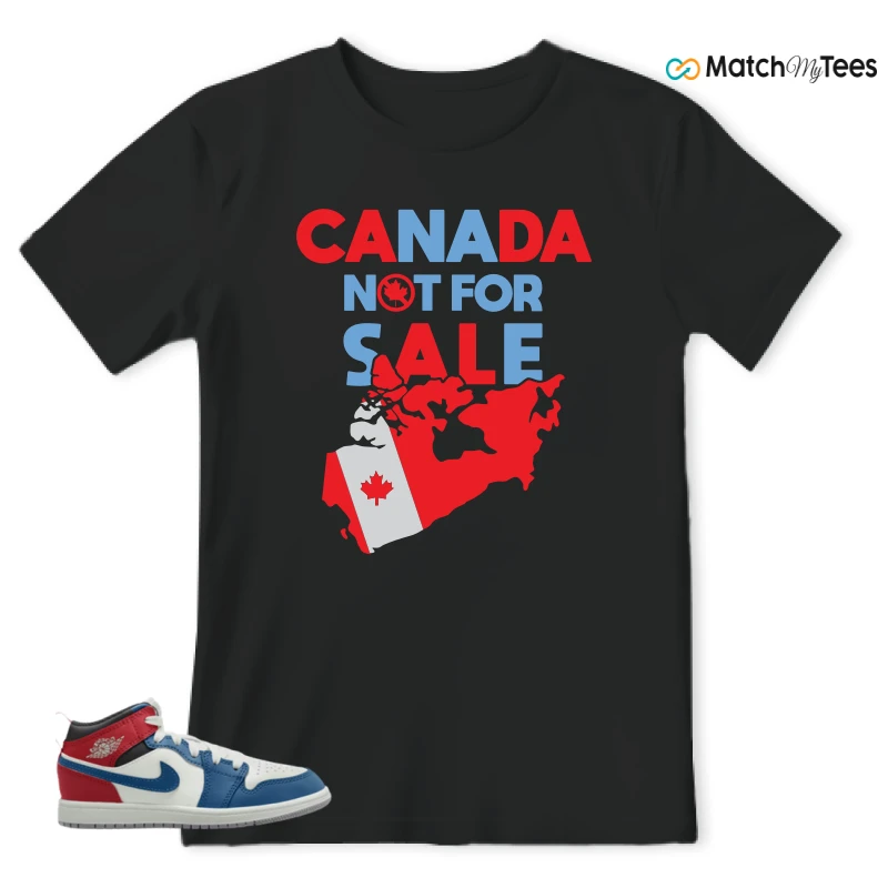 NIKE JORDAN 1 MID TRUE BLUE VARSITY RED (PS) SNEAKER Matching Tees t-shirt