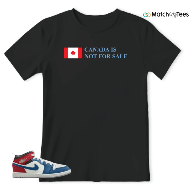 NIKE JORDAN 1 MID TRUE BLUE VARSITY RED (PS) SNEAKER Matching Tees t-shirt