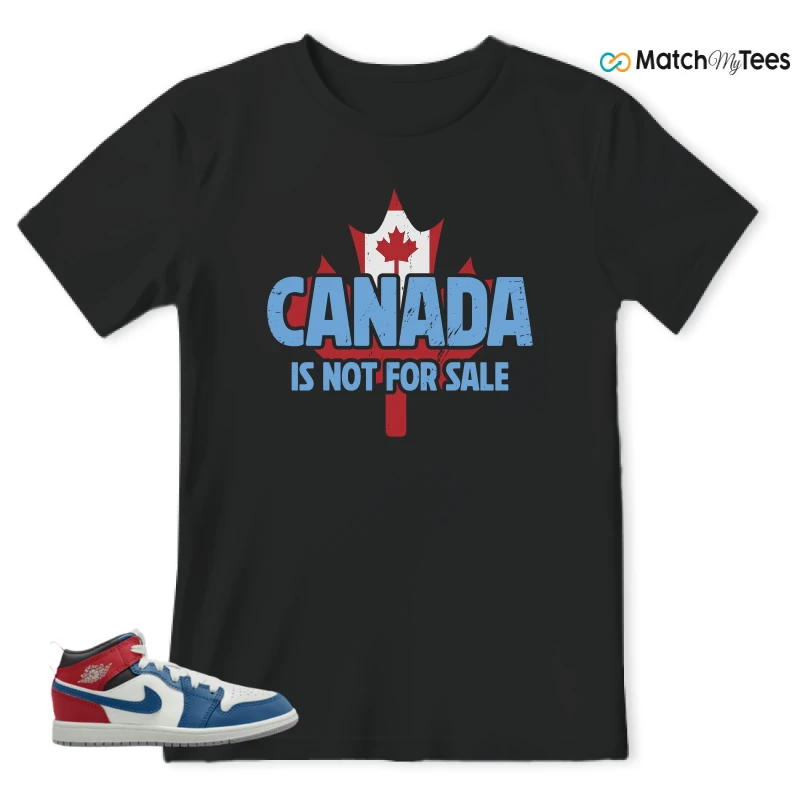 NIKE JORDAN 1 MID TRUE BLUE VARSITY RED (PS) SNEAKER Matching Tees t-shirt