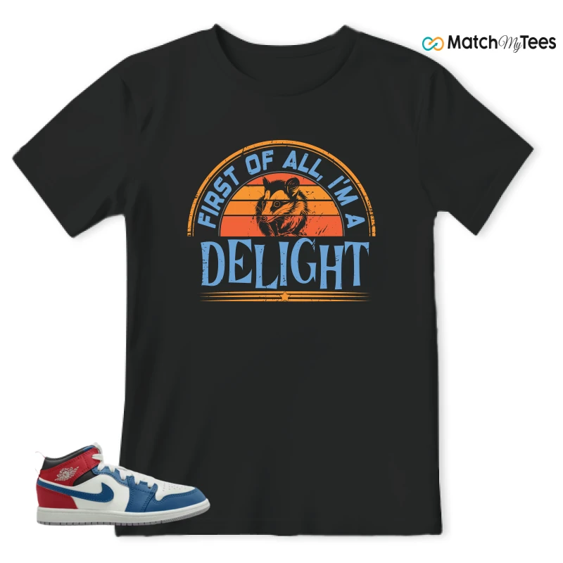 NIKE JORDAN 1 MID TRUE BLUE VARSITY RED (PS) SNEAKER Matching Tees t-shirt