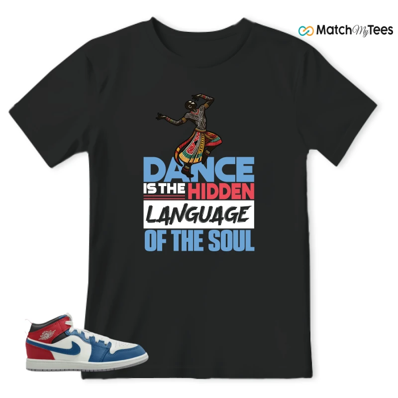NIKE JORDAN 1 MID TRUE BLUE VARSITY RED (PS) SNEAKER Matching Tees t-shirt