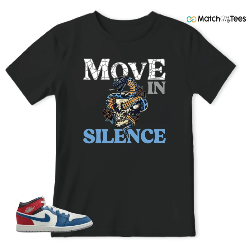 NIKE JORDAN 1 MID TRUE BLUE VARSITY RED (PS) SNEAKER Matching Tees t-shirt