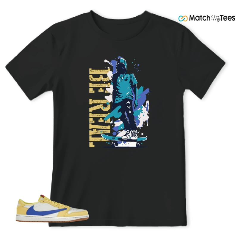 NIKE JORDAN 1 RETRO LOW OG SP TRAVIS SCOTT CANARY (WOMEN'S) SNEAKER Matching Tees t-shirt