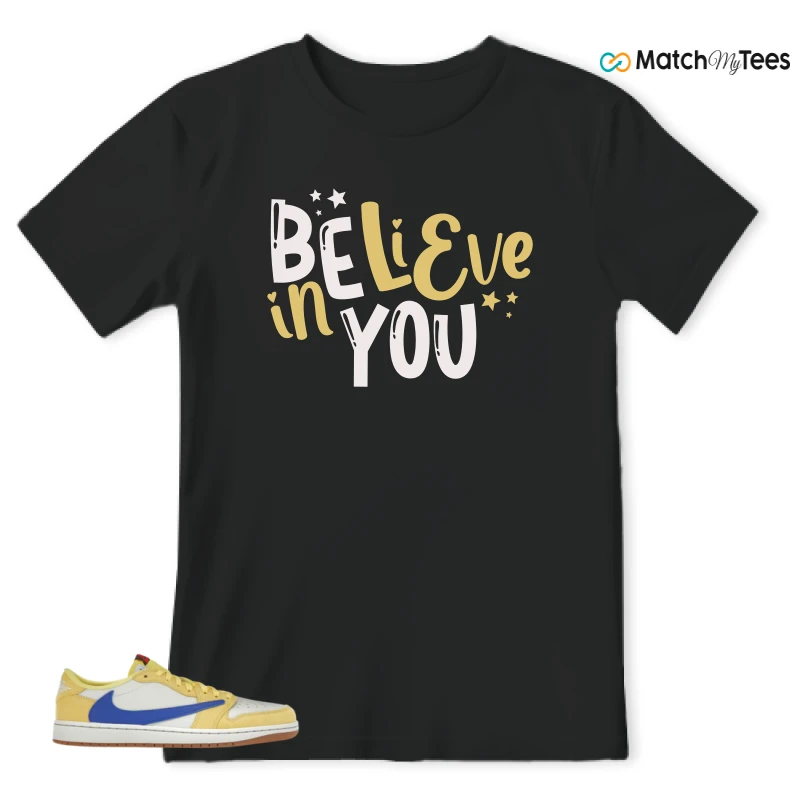 NIKE JORDAN 1 RETRO LOW OG SP TRAVIS SCOTT CANARY (WOMEN'S) SNEAKER Matching Tees t-shirt