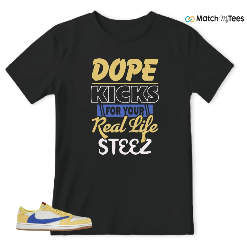 NIKE JORDAN 1 RETRO LOW OG SP TRAVIS SCOTT CANARY (WOMEN'S) SNEAKER Matching Tees t-shirt