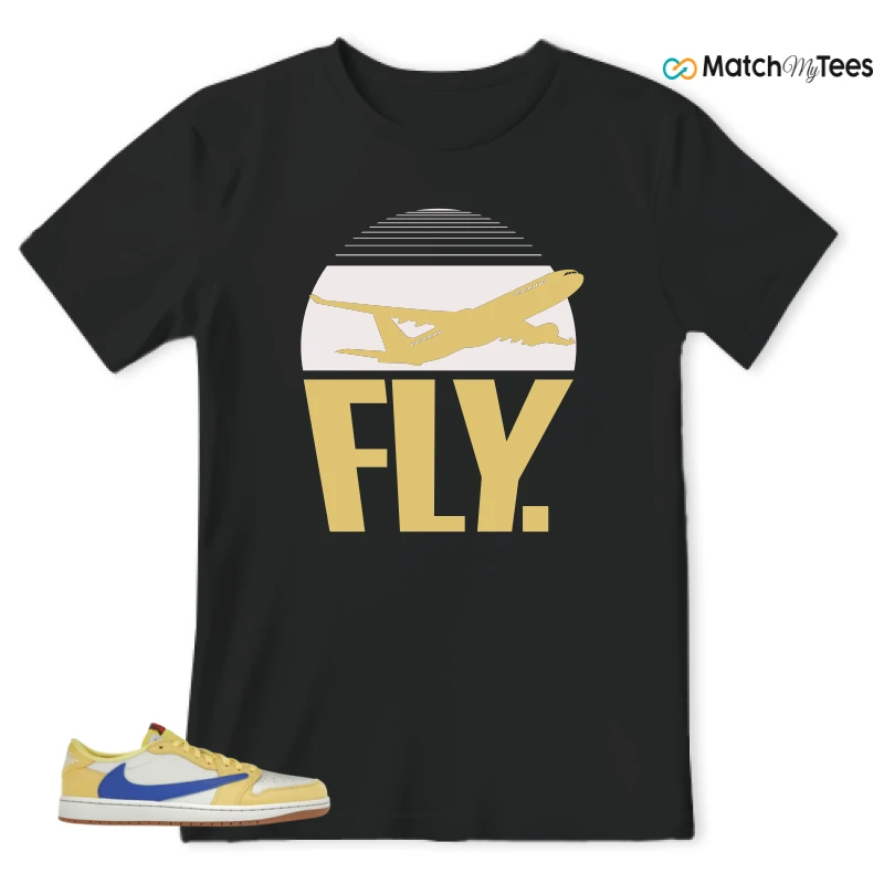 NIKE JORDAN 1 RETRO LOW OG SP TRAVIS SCOTT CANARY (WOMEN'S) SNEAKER Matching Tees t-shirt
