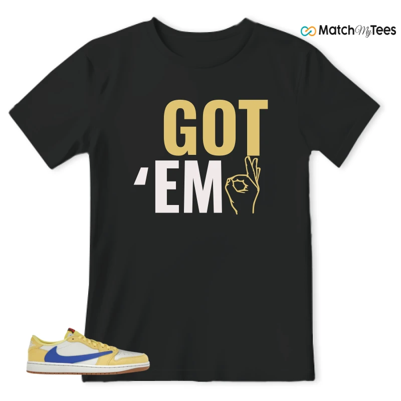 NIKE JORDAN 1 RETRO LOW OG SP TRAVIS SCOTT CANARY (WOMEN'S) SNEAKER Matching Tees t-shirt