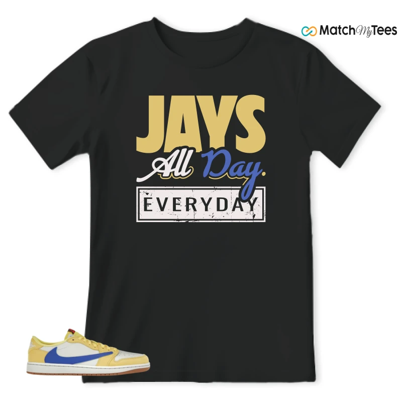 NIKE JORDAN 1 RETRO LOW OG SP TRAVIS SCOTT CANARY (WOMEN'S) SNEAKER Matching Tees t-shirt