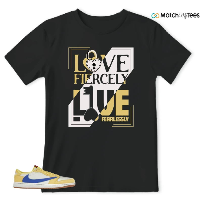 NIKE JORDAN 1 RETRO LOW OG SP TRAVIS SCOTT CANARY (WOMEN'S) SNEAKER Matching Tees t-shirt